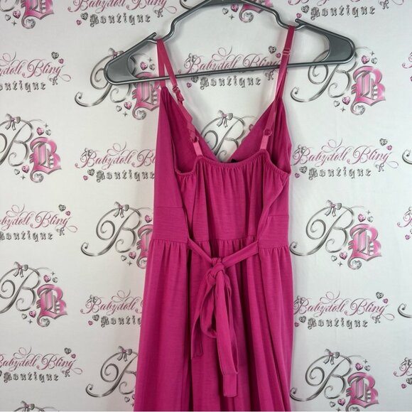 Planet Gold maxi dress long tank style sleeveless Vibrant Pink Maxi Dress - Picture 3 of 11